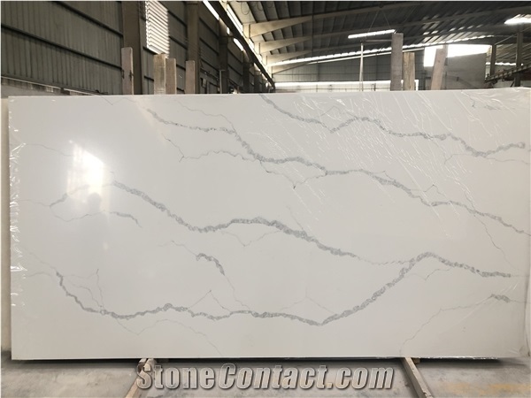 Custom Size Quartz Calacatta White Marble Slabs