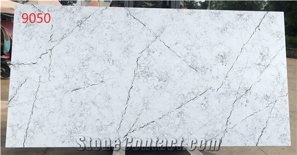 Custom Size Quartz Calacatta White Marble Slabs