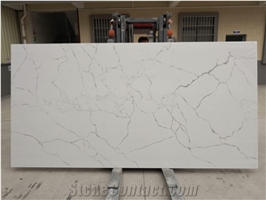 New Design Artificial Marble Look Calacatta Quartz Slab