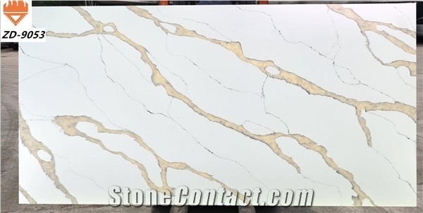 Solid Surface Engineered Quartz Slab for Kitchen Countertops