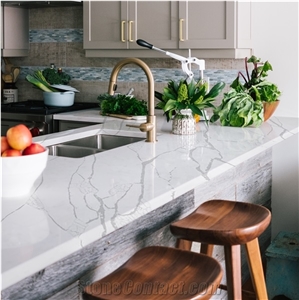 Calacatta Plazo Lite Quartz Stone Slabs
