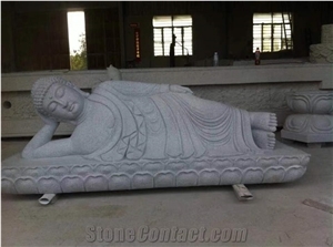 White Granite Stone Sleeping Buddha Statues