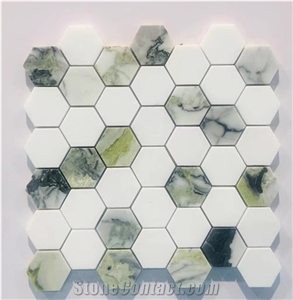 Cold Jade Marble Mosaics Floor Tile
