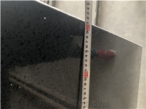 Black Sparkle Quartz Slabs Engineer Solid Stone