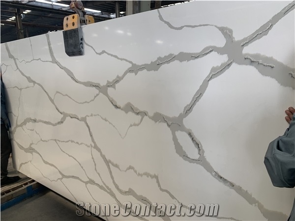 Calacatta Classic White Quartz Slabs for Countertop
