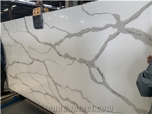 Calacatta Classic White Quartz Slabs for Countertop