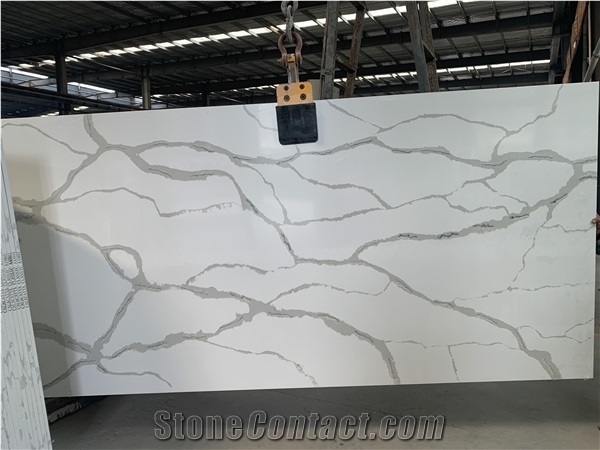 Calacatta Classic White Quartz Slabs for Countertop