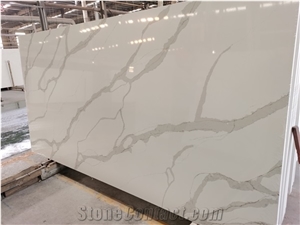 Calacatta White Artificial Quartz Slabs Engineer Stones