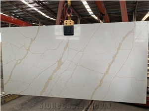 Goldedn Calactta Quartz Slabs for Countertop