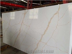 Goldedn Calactta Quartz Slabs for Countertop