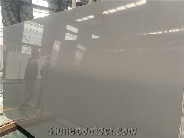 Pure Grey Quartz Slabs for Countertop