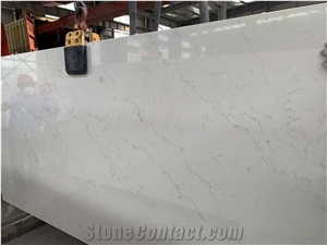 Quartz Solid Surface White Calcatta Slab