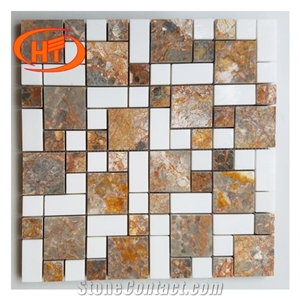 Square Chips Stone Mosaic Tile 300x300mm
