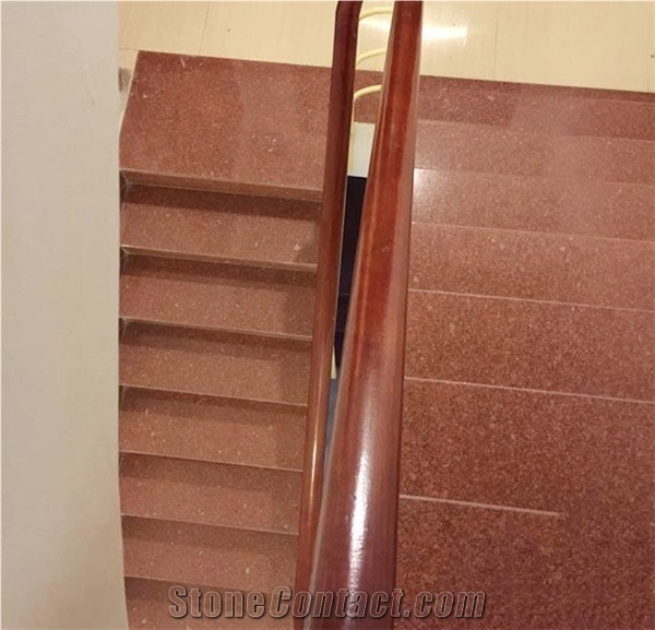 Stair and Gate Decoration by Ruby and Ruby Granite Slab