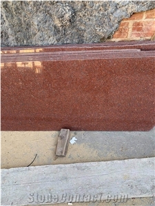 Stair and Gate Decoration by Ruby and Ruby Granite Slab
