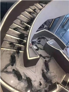 Precut Chinese Panda White Marble Stair Step Risers