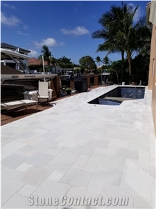 Silver Grey Marble French Pattern Paver for Pool Surround