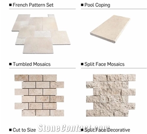 Classic Travertine Tiles & Slabs, French Pattern