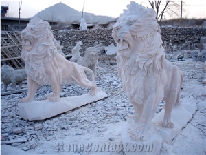 Absolute Black Lion Guardian Statue Marble Shishi Statue