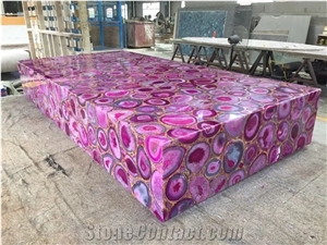 Backlit Pink Agate Island Top Agate Kitchen Worktop Bar Top