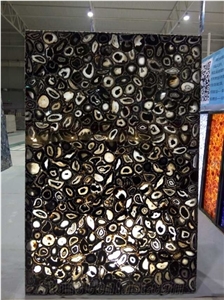 Backlit Pink Semiprecious Stone Slabs Agate Gemstone Slabs