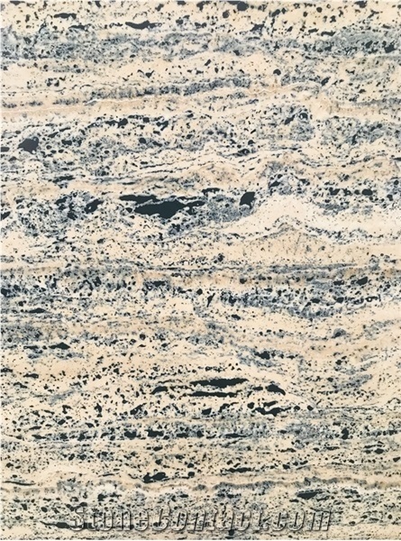 Beige Travertine Slab Black Resin Beige Travertine Fill Slab