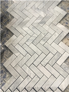Calacatta Gold Herringbone Mosaic Tile Calacatta Mosaic