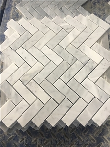 Calacatta Gold Herringbone Mosaic Tile Calacatta Mosaic