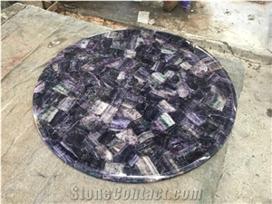 Cystal White Agate Table Top White Amethyst Resin Tabletops
