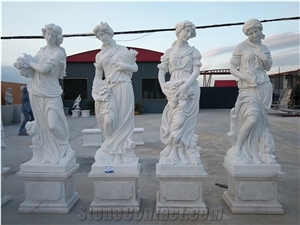 Garden Statues Western Sandstone Four Seasons Sculptures