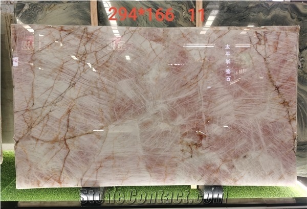 Scarlet Crystal Quartzite Slabs Rose Quartzite Slabs