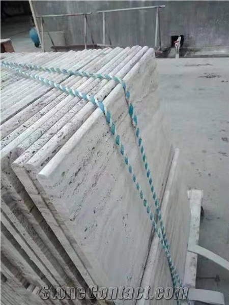 Siver Titanium Travertine Pool Coping Bullnose Coping