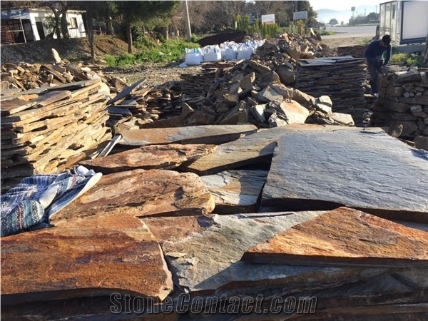 Multi Slate Landscaping Stones, Flagstone Paver, Walkway Crazy Pattern Pavers