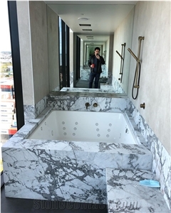 Arabescato Artificial Marble- Dekton Sintered Stone Bathtub