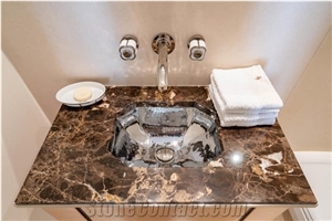 Dark Emperador- Pierre De Lens Bathroom Countertop