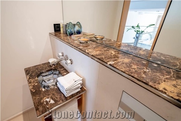 Dark Emperador- Pierre De Lens Bathroom Countertop