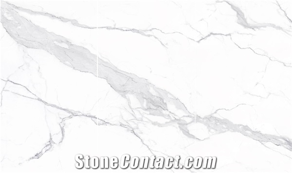 White Calacatta Porcelain Slab for Wall Floor