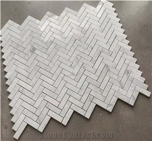 Carrara Herringbone Stone Mosaic
