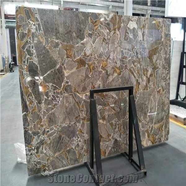 Golden Leaf Natural Marble Wholesale Piece Cutting to Size