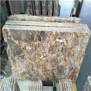 Golden Leaf Natural Marble Wholesale Piece Cutting to Size