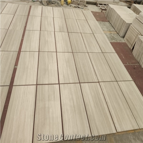 New Accept Customization White Wood Grain Marble Slabs Tiles
