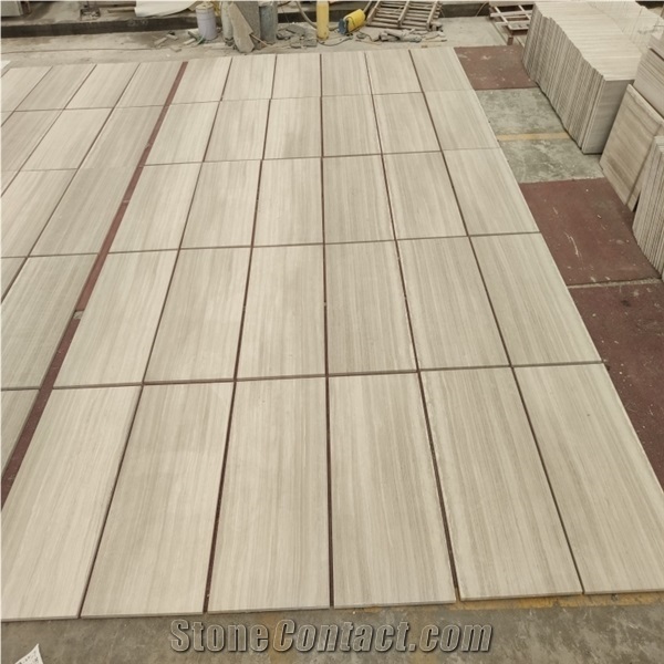 New Accept Customization White Wood Grain Marble Slabs Tiles