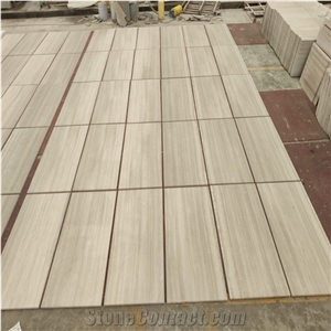 New Accept Customization White Wood Grain Marble Slabs Tiles