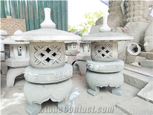 Sandstone Lantern Sculpture Fengshui for Outdoor Decorating