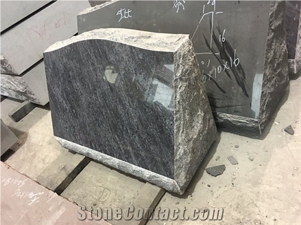 Bahama Blue Granite Bevels Slant Gravestone Monuments