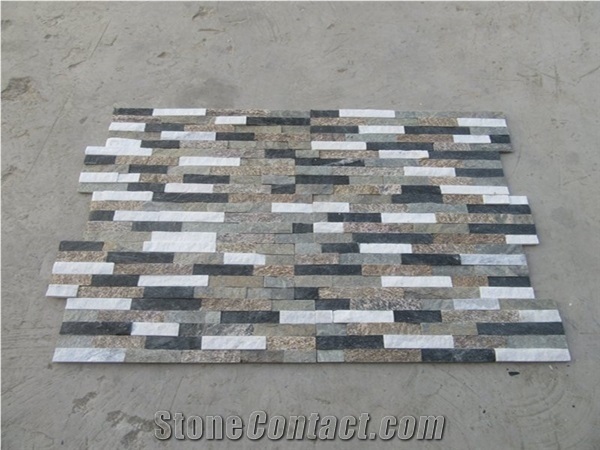 Four Color Cultured Natural Stacked Stone Wall Cladding