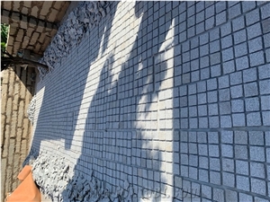 G603 Cobblestone on Mesh,Light Grey Granite Cube Stone,Paver
