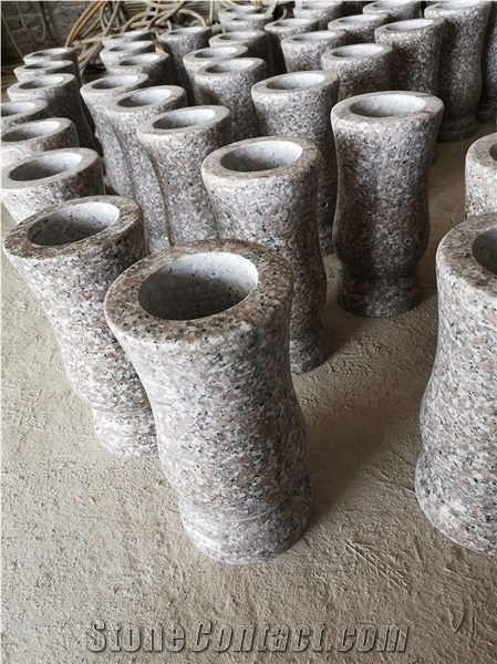 G635 Vases,Pink Cemetery Vases,Monumental Accessories