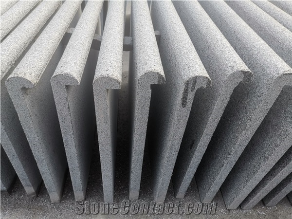 L Bullnose G654 Sesame Black Swimming Rebated Coping Tiles