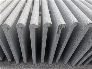 L Bullnose G654 Sesame Black Swimming Rebated Coping Tiles